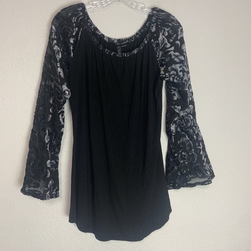 Ethyl Top Womens Medium Velvet Burnout Flare Sleeves Whimisgoth Fairy Grunge M